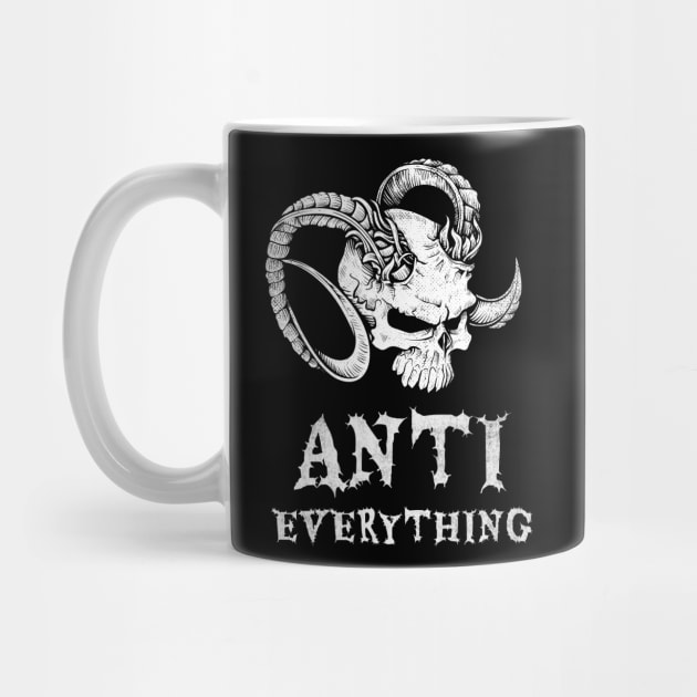 Anti Everything Skull Demon Pessimism Skeptic by Foxxy Merch